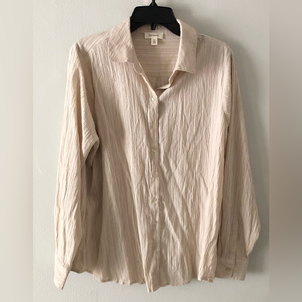 Tamara H Crinkle Button-Up Shirt